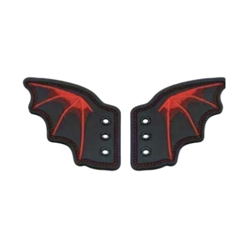 PU Leather Bat Wing Shoe Charm Halloween Footwear Decoration Accessories For Sneakers Boot Skateboard And Running Shoe