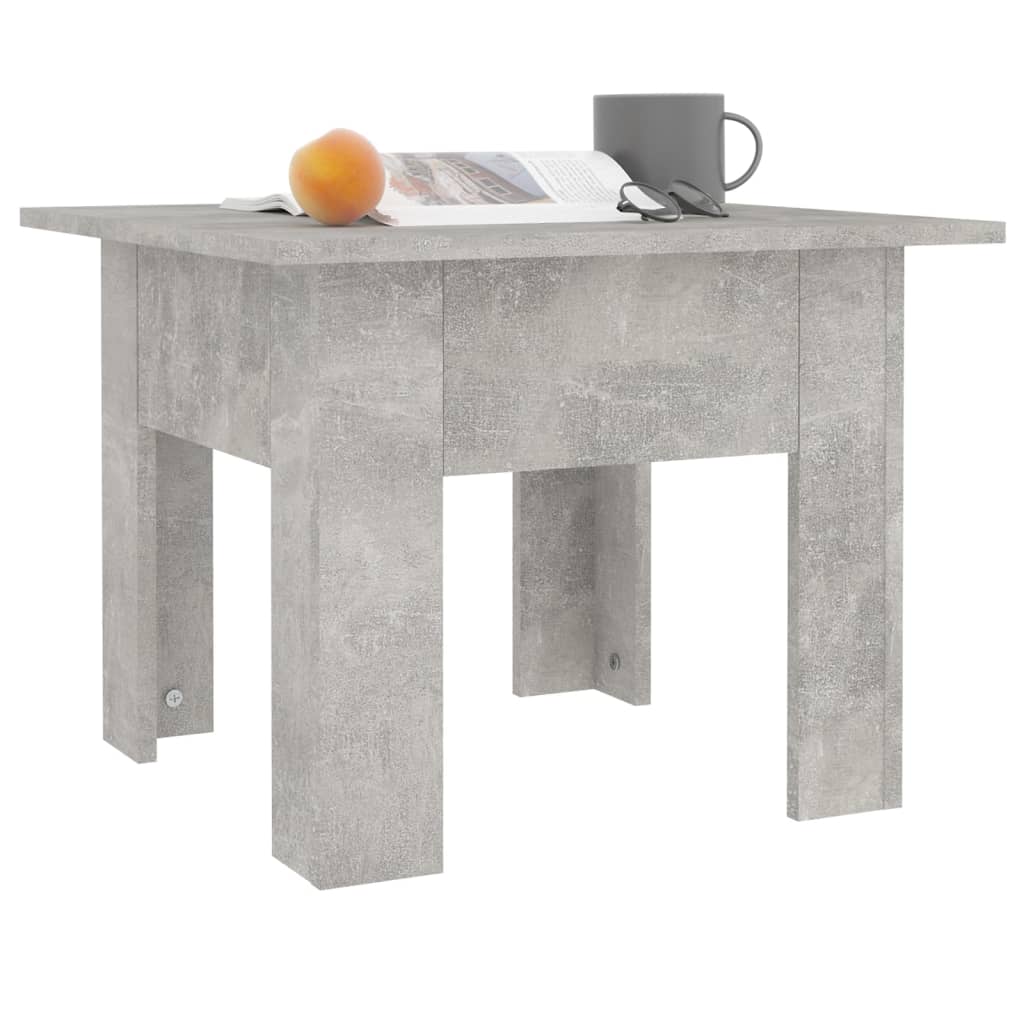 Coffee Table Concrete Grey 55x55x42 cm Wood Based Material