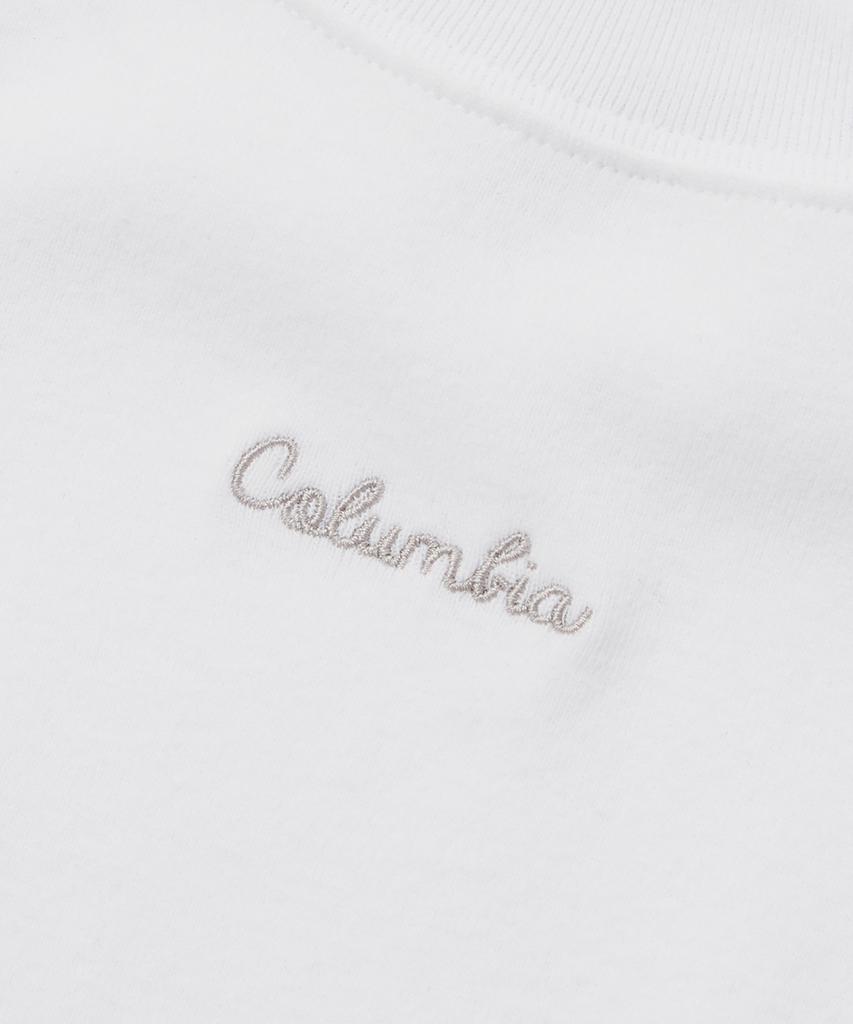 COLUMBIA UNIVERSITY Tiny Script Logo Women Slim-Fit S/S T-Shirts White