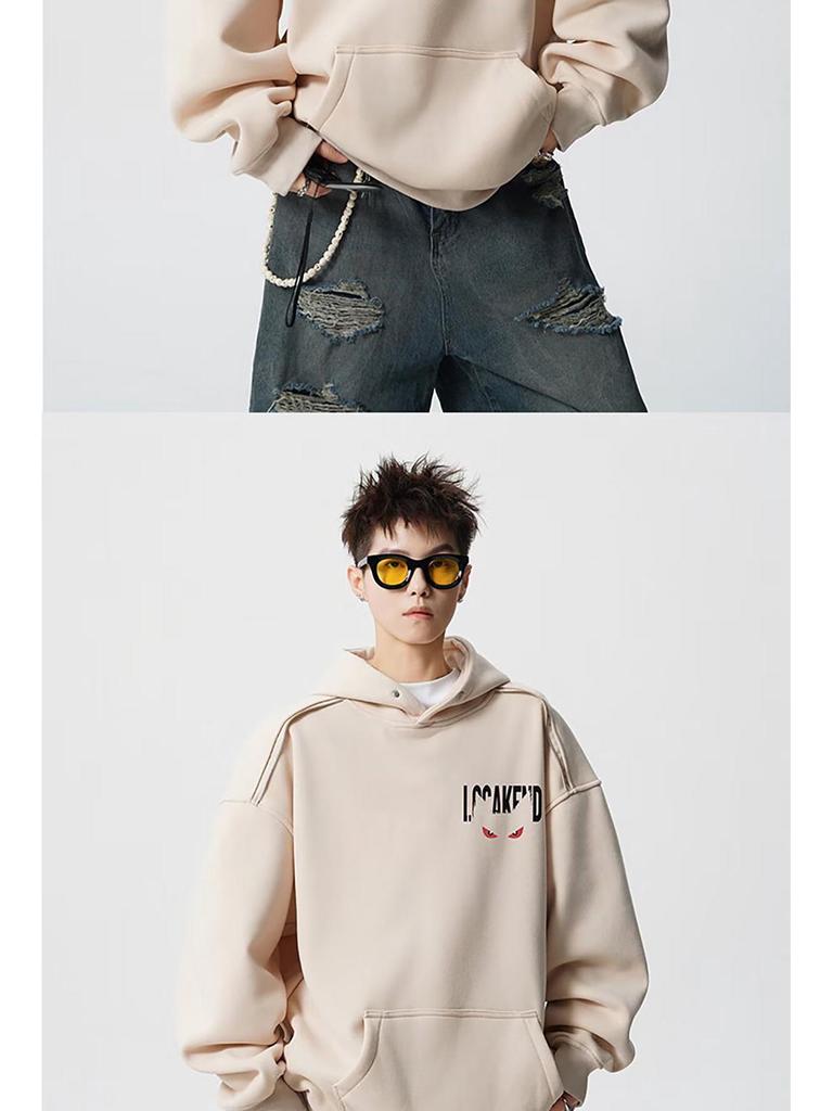 Men's Harajuku Hooded Sweatshirt: Artistic, Simple, Versatile Japanese Style Casual Top