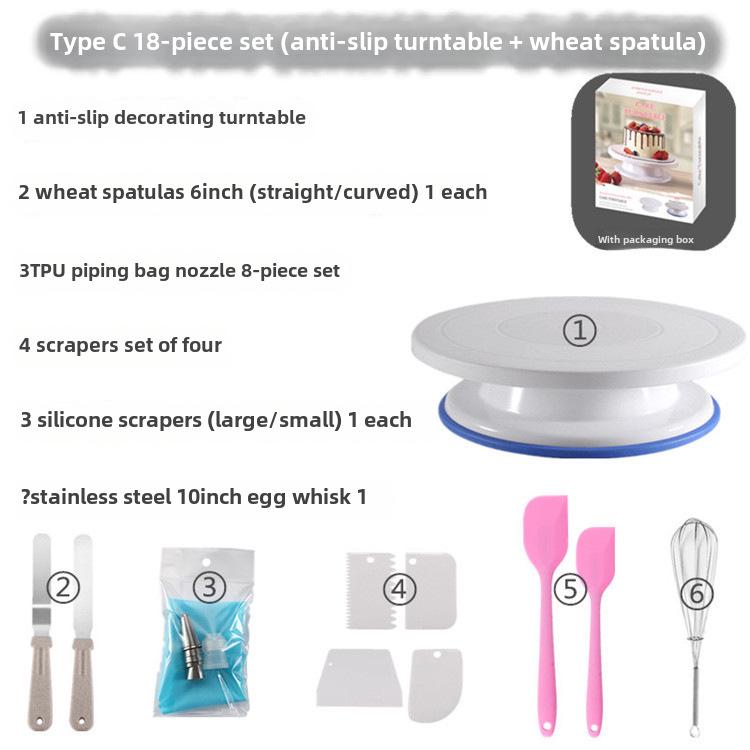 Wheat Straw Cake Turntable Decorating Set - Rotating Baking Tool for DIY Projects