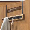 Estante de pared para baño de aluminio negro sin perforaciones