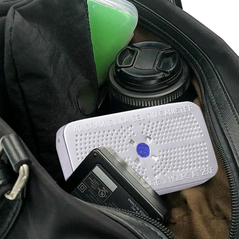 Opakovaně použitelná odvlhčovací krabička ze silikagelu Hliníková krabička do auta Nádržka na vysoušedlo Vlhkotěsný odvlhčovač Korálky silikagelu