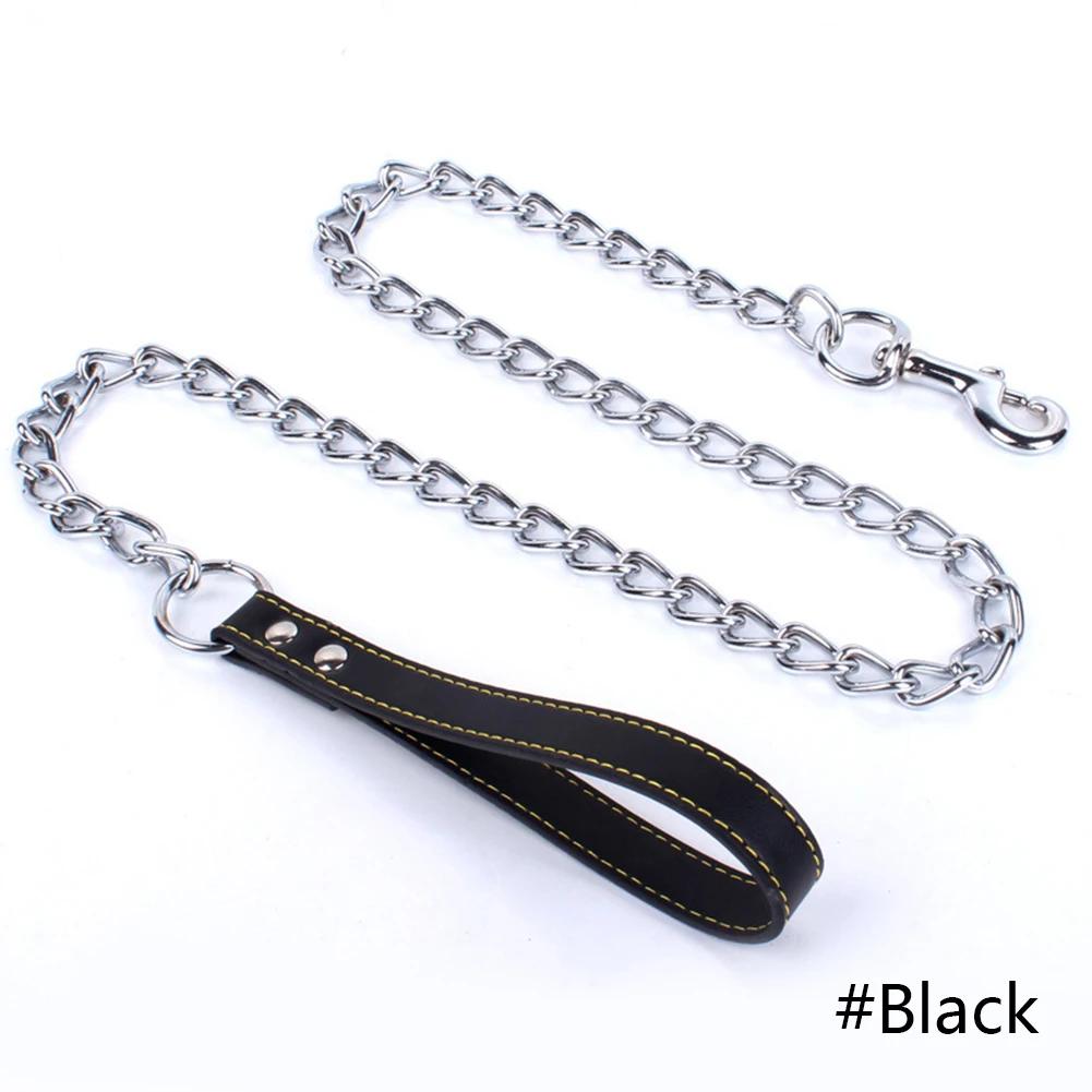 3 Colors Bite Proof Heavy Duty Chain Dog Leash Pet Metal Lead Handle Trigger Hook Pet Training Collar Leash Necklace Dog Product