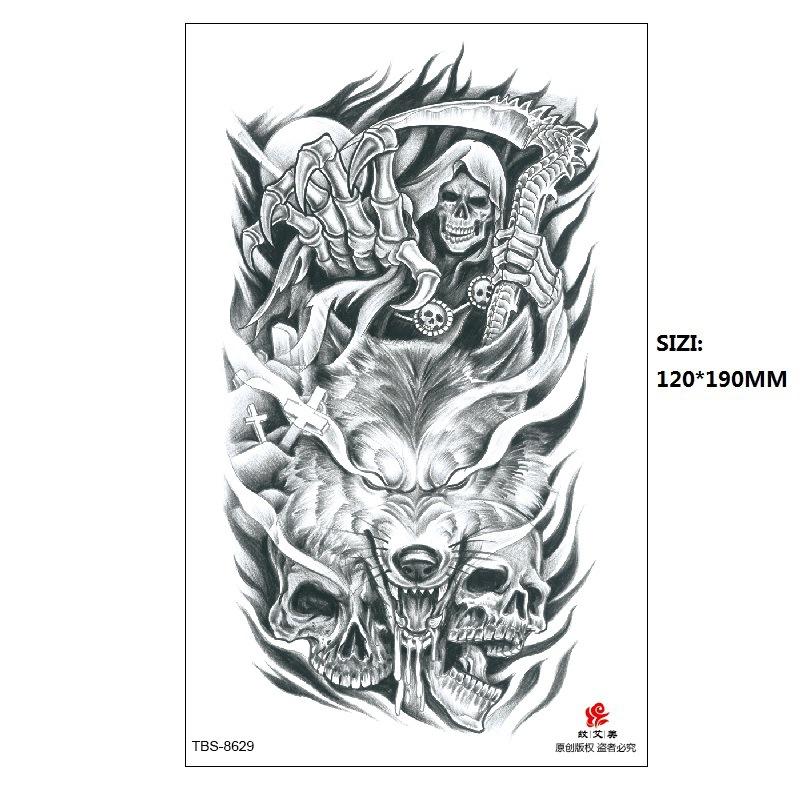 Traditional Men'S Totem Big Spider Dragon Water Transfer Simulation Tattoo Disposable Tattoo Sticker