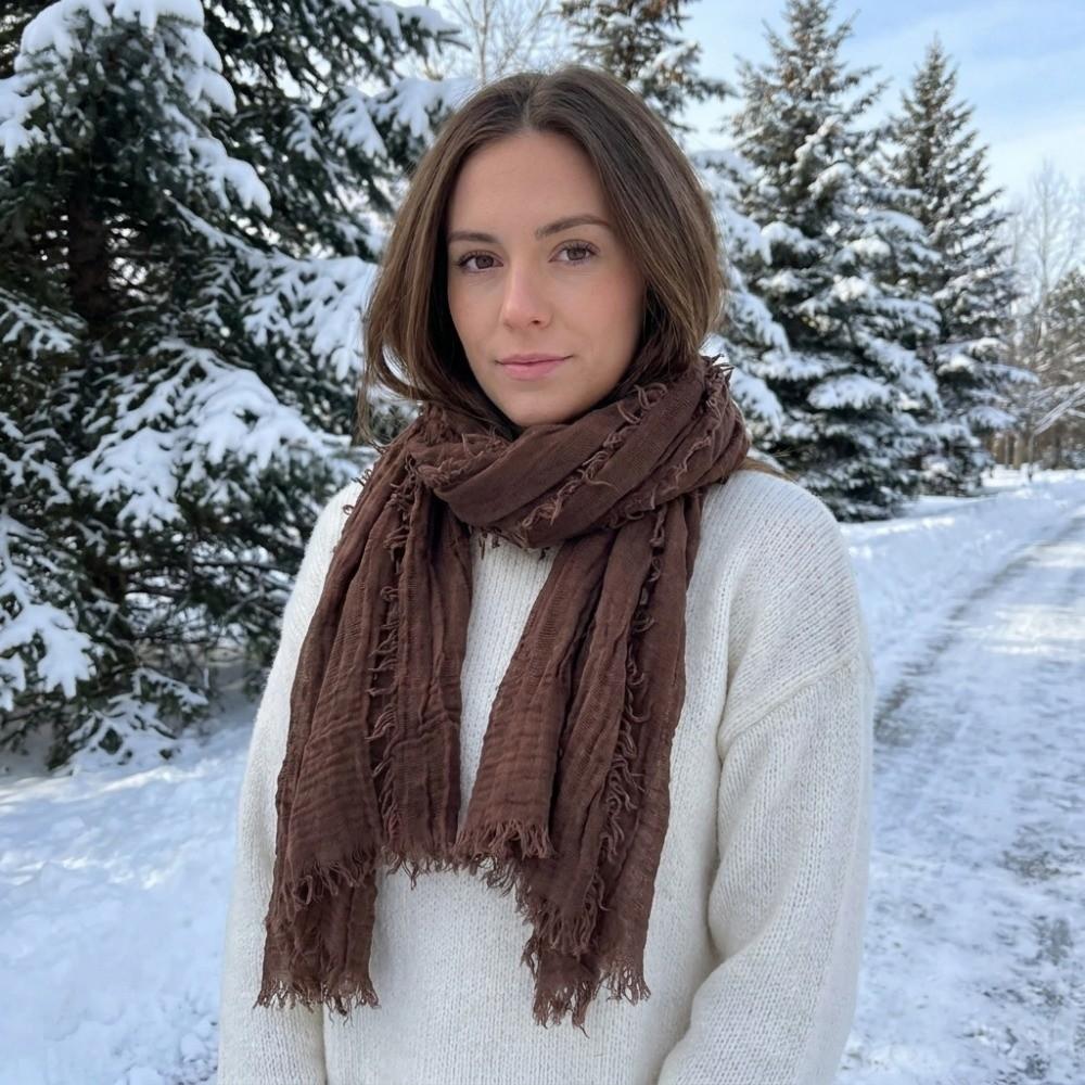 Warm Women Scarf Breathable Neck Warmer Hip Hop Cotton Linen Neckerchie Office