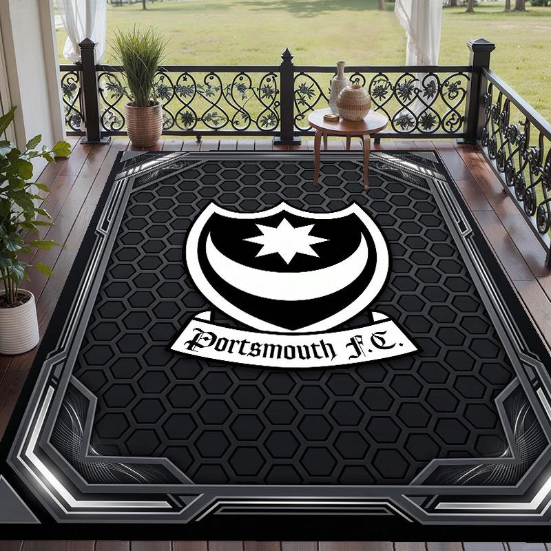 Soft Floor Carpet Portsmouth FC Pattern Area Rug Decorative Mat For Home Room Decoration