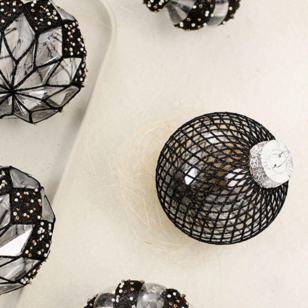 9pcs Transparent Painted Christmas Balls Set Plastic Christmas Tree Pendant Home Xmas Decor