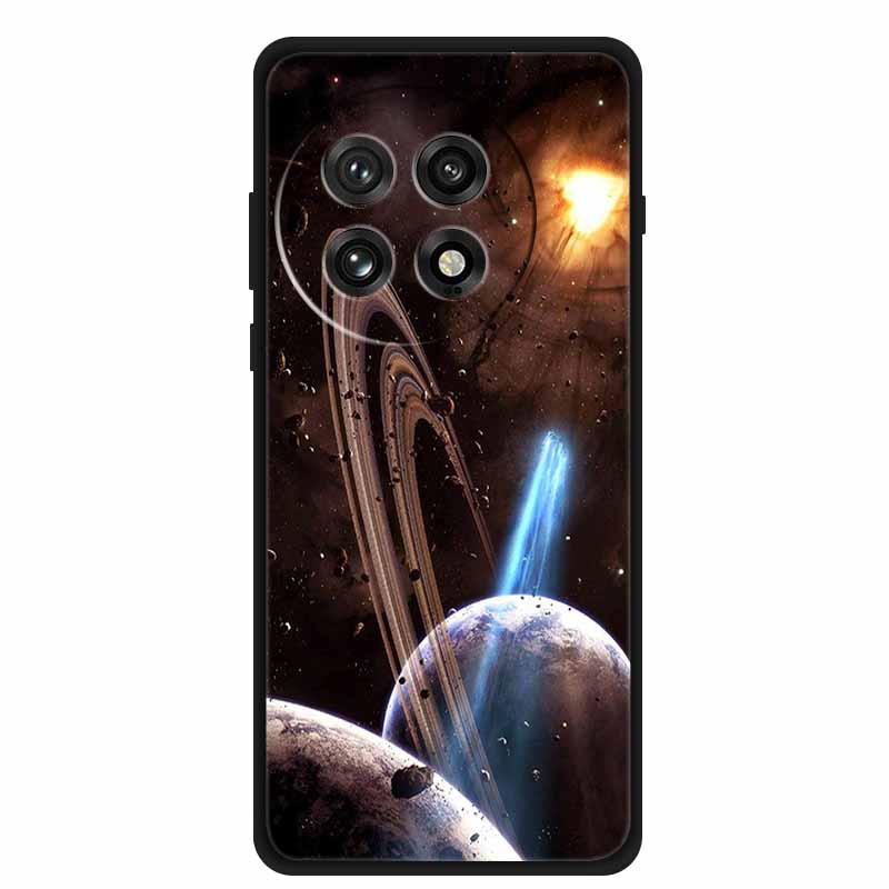 Black Silicone Case For OnePlus 13 5G Case Cartoon Cat Soft Back Cover For OnePlus Ace5 5G Ace 5 Pro 13R Phone Case Shell Coque