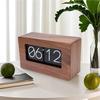 TOPINCN Flip Clock, Retro Desktop Ornament, Flip Clock, 24-Hour Display, Wooden Table Clock
