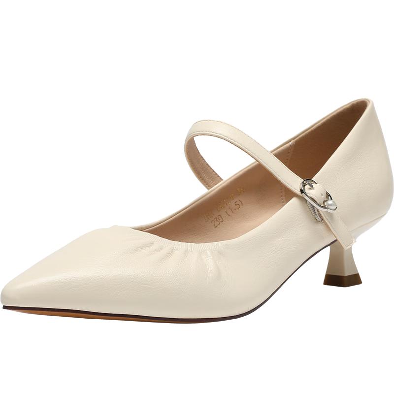 ZHR Women s Elegant Pointed Toe Stiletto Mary Jane Heels 35