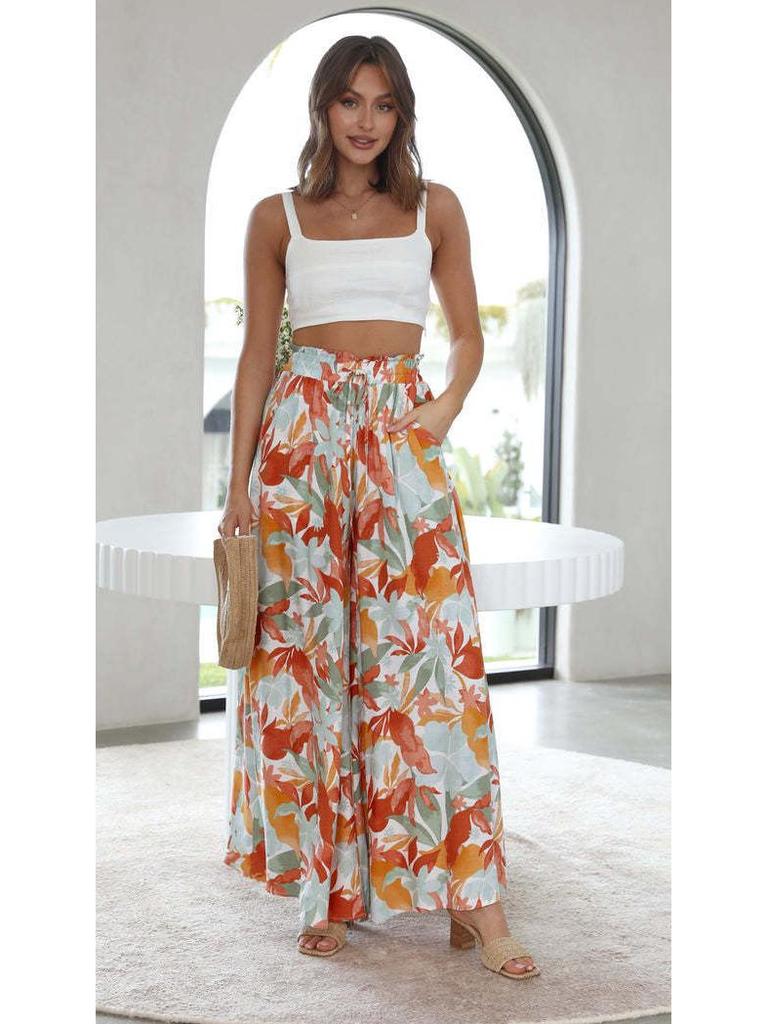 2025 European & American Spring/Summer Women's Loose Wide-Leg Casual Fashion Long Pants