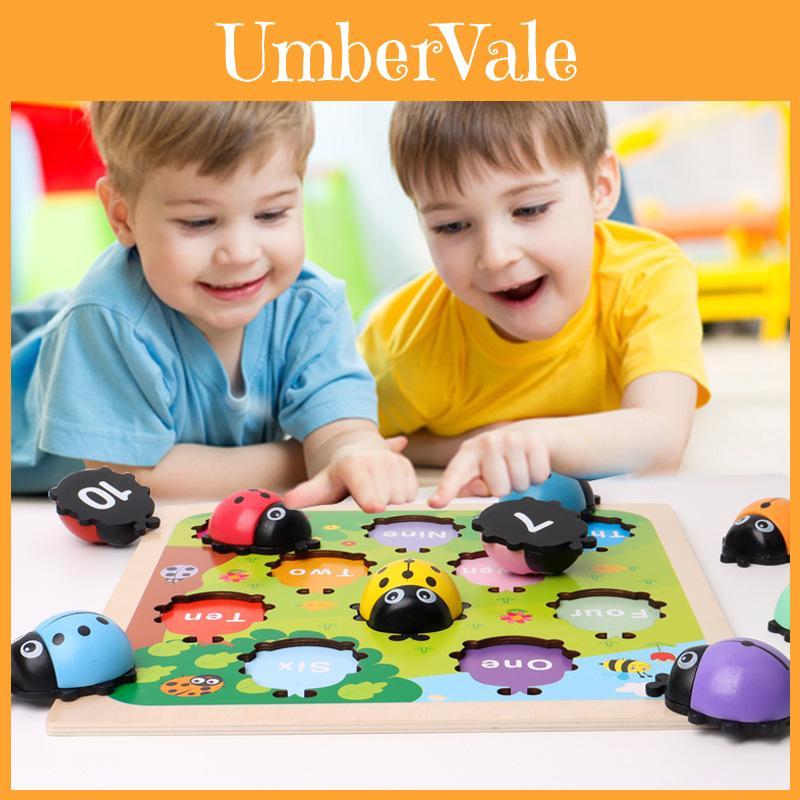 Educational Wooden Ladybug Number Puzzle For Toddlers Cognitive Skills And Play