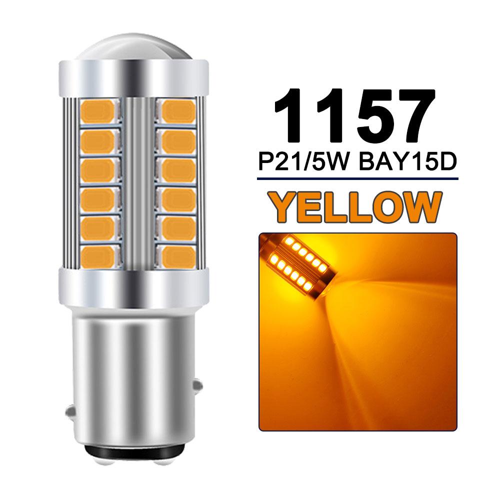 2/4/8 P21W 1156 BA15S Turn Signal Light 1157 BAY15D LED Bulbs Car Reverse Parking Backup Lights 12V 33SMD 6500K White Red Yellow