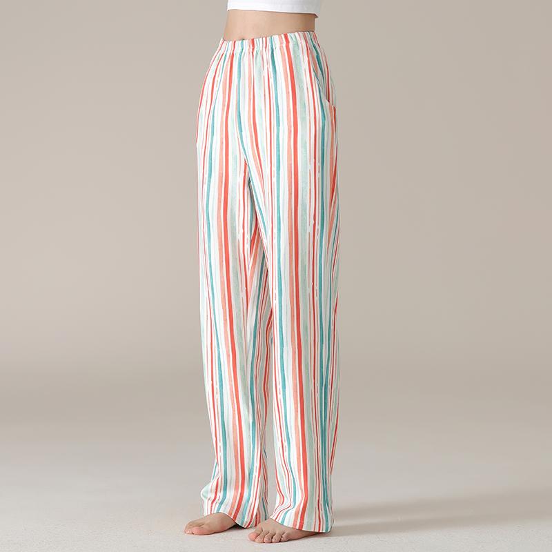 

Женские пижамные брюки из серого хлопка с высокой посадкой - Большой размер, Легкие, Прямого кроя, Универсальные для дома или улицы 3XL