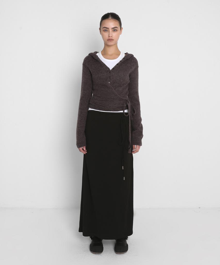 Saendeulig Brushed Maxi Long Skirt_Black