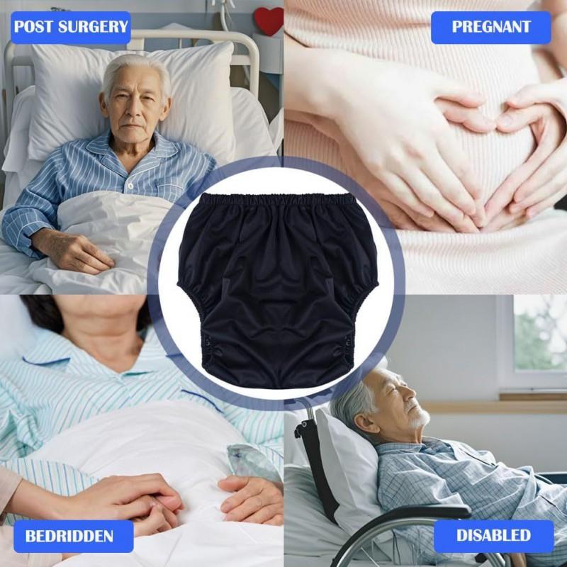 Reusable Adult Incontinence Underwear Elderly Disabled Washable Cotton Leak-Proof Briefs Size XS-XXL