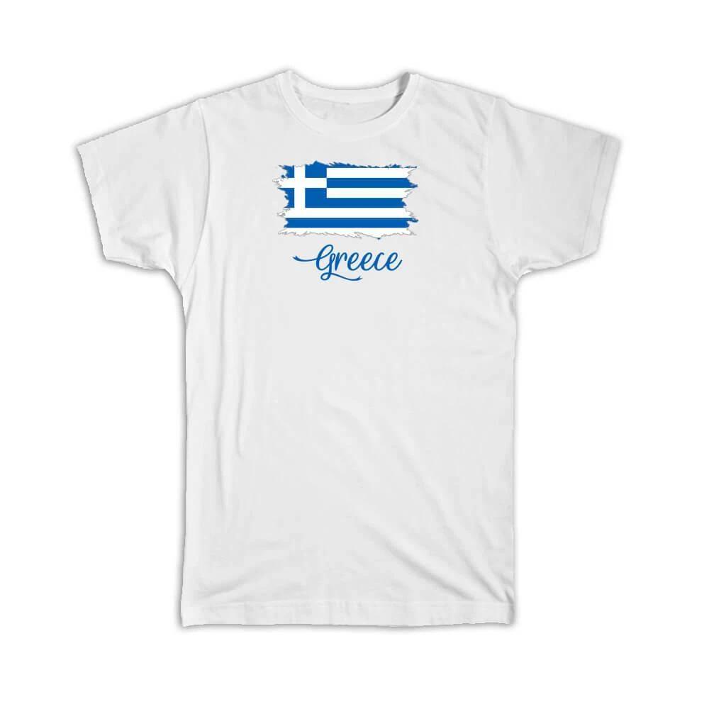 Gift T-Shirt : Greece Flag Greek Country Expat L