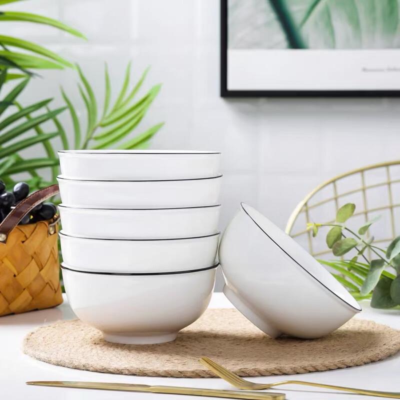 Nordic Bone China 8-inch Deep Plate Set