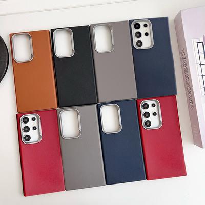 Litchi Lines Leather Phone Case For Samsung S25 Ultra S24 S23 S22 S21 Ultra A55 A54 A35 A25 A16 A06 Silicone Soft Cover