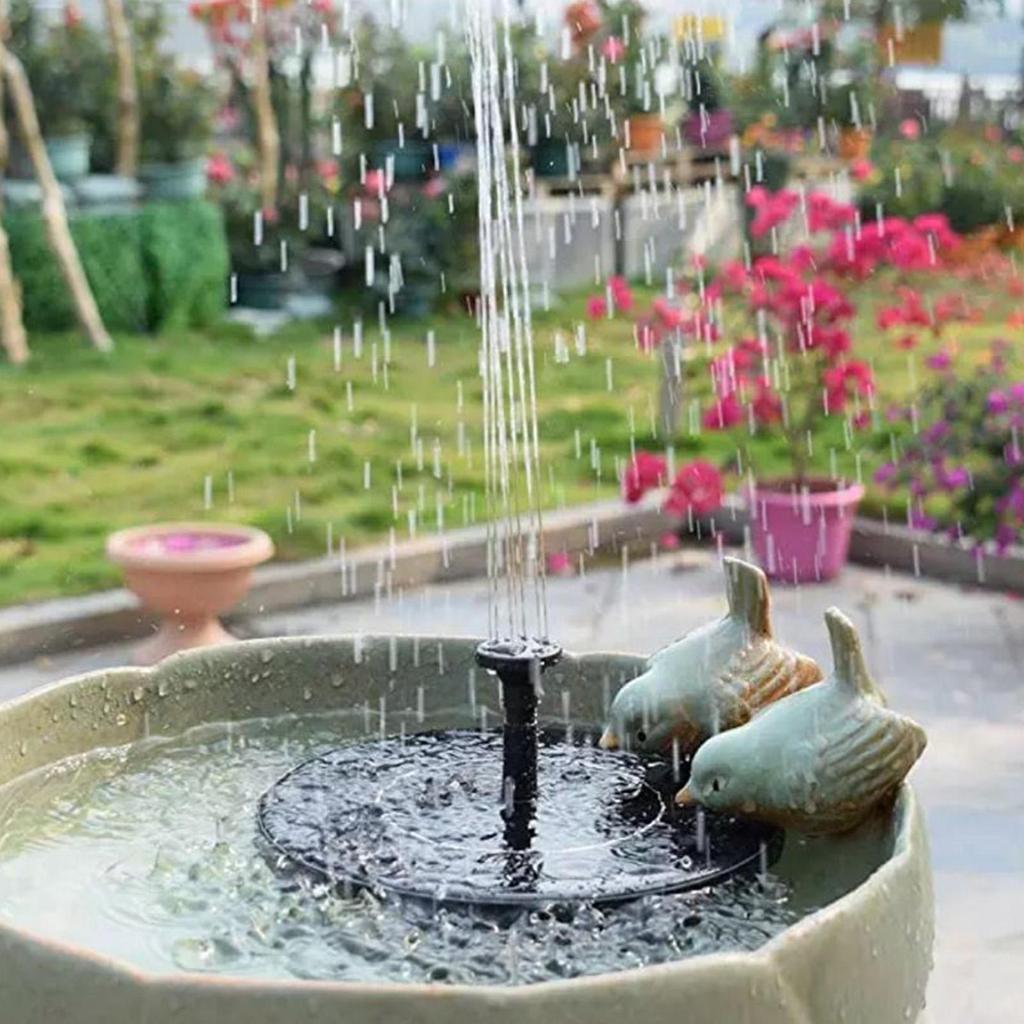 Fountain Pump Solar Bird Bath Fountain Water Pump With Lights 6 Nozzles Automatic Outdoor Birdbath Supplies For Lawn Patio Pond