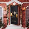 Four-Sided Stretch Christmas Door Cover - Easy Install with Festive Pattern