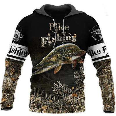 Felpe con cappuccio da uomo alla moda con stampa 3D, felpe oversize, stile Harajuku, pullover casual, primavera autunno, pesca alla carpa
