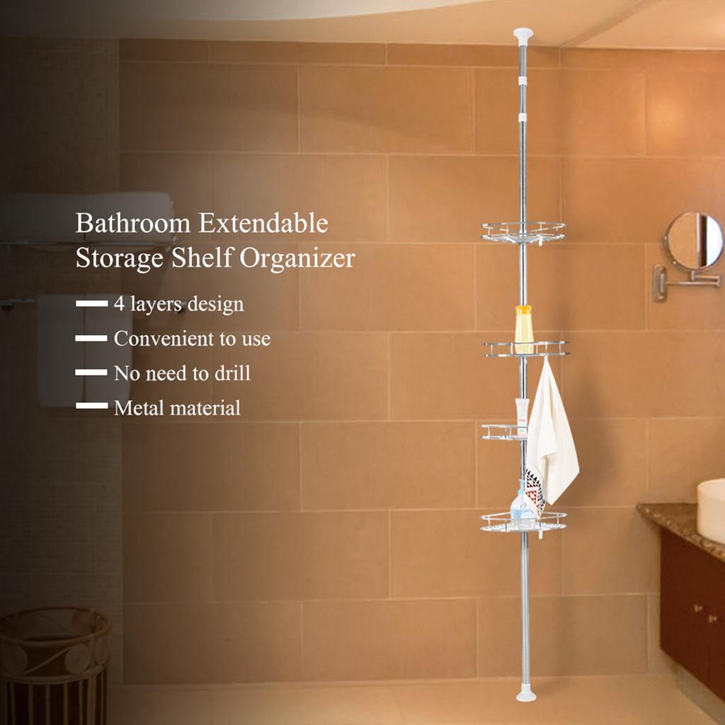 4 Layers Bathroom Storage Rack Stainless Steel Toilet Shelf Holder Organizer