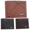 Men Wallet Faux Leather Geometric Pattern Thin Large Capacity Foldable Portable Multi Pockets Wear-resistant Solid Color Card Holder Changes