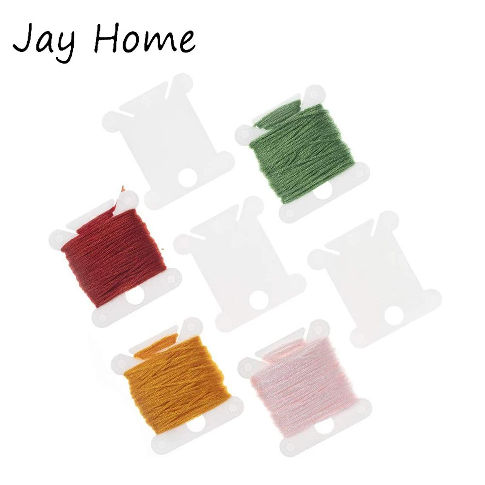30/50pcs Plastic Embroidery Floss Bobbins Cross Stitch Thread Holder Organizer for Embroidery Craft DIY Sewing Accessories