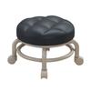 Low Roller Stools with Universal Wheel 360 Degrees Swivel PU Leather Round Rolling Stool Seats with Mute Wheels for