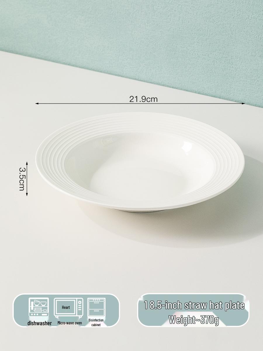 Скандинавская Минималистичная Тарелка-Шляпа из Плетеной Соломы, Большая Чисто-Белая Посуда, Креативная Тарелка для Западной Кухни 2025