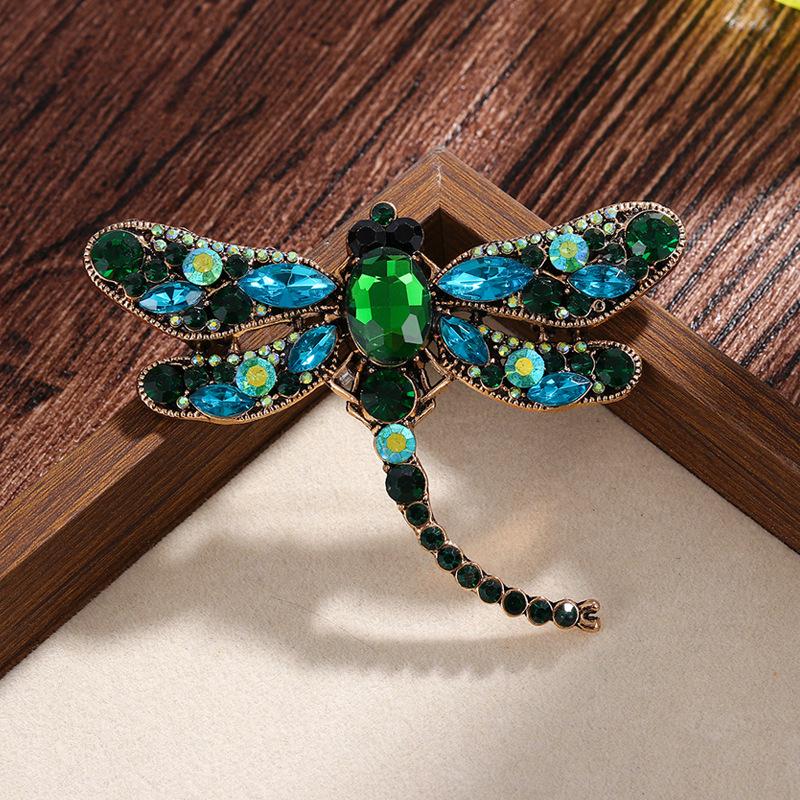 European and American Fashion, Large Dragonfly Brooch, Insect, Retro High-end Feel, Light Luxury, Women's Clothing Accessories, High-end Chest Flower