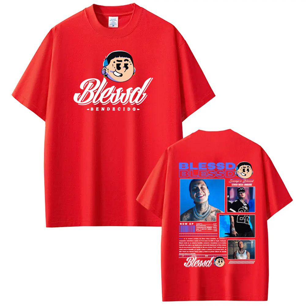 Blessd El Bendito Album Tour 2026 Graphics T Shirt Unisex Women Hot Sale Oversized Classic Tshirts Vintage Fashion Hip Hop Tshirt