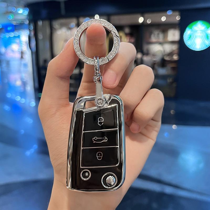 Hot TPU Car Remote Key Case Cover Shell Bag for Volkswagen VW Polo Golf 7 MK7 Tiguan Passat Jetta E-golf Auto Keychain Accessori