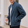 Autumn Suede Solid Color Men's Zipper Jacket Casual Retro Long Sleeved Cardigan Jacket Men's