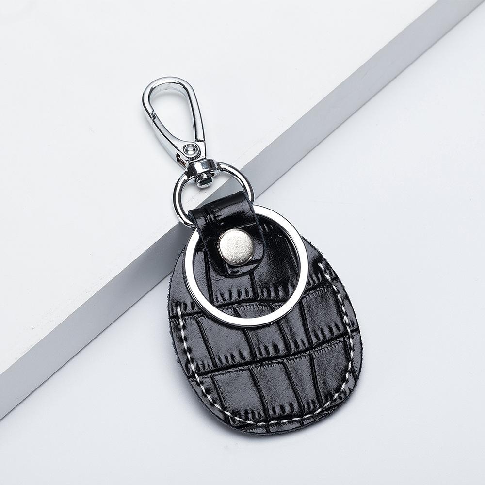Leather Keychain Card Cover For Alarm Tag Intercom Key Access Entry Card Set Car Key Protector Card Tracker