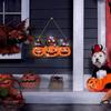 Pumpkin Shape Halloween Welcome Sign Wooden Pumpkin Porch Sign  Front Door Decor