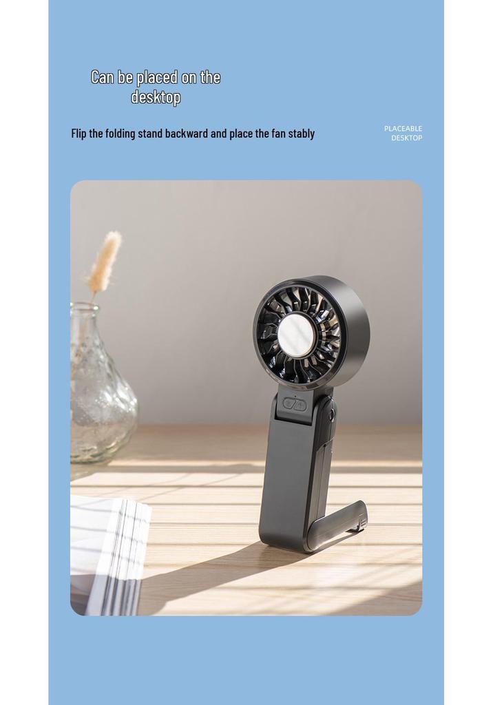 Portable Neck-Hanging Handheld Fan with Semiconductor Cooling and Foldable Ice Pack