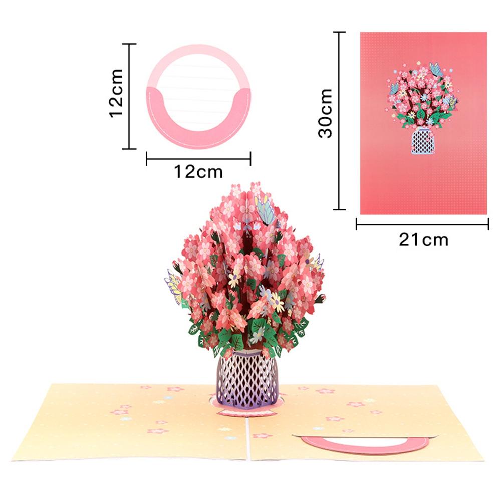 Papierblumenstrauß Karte Forever Blumenstrauß 3D Pop Up Grußkarten für Valentinstag Abschlussfeier
