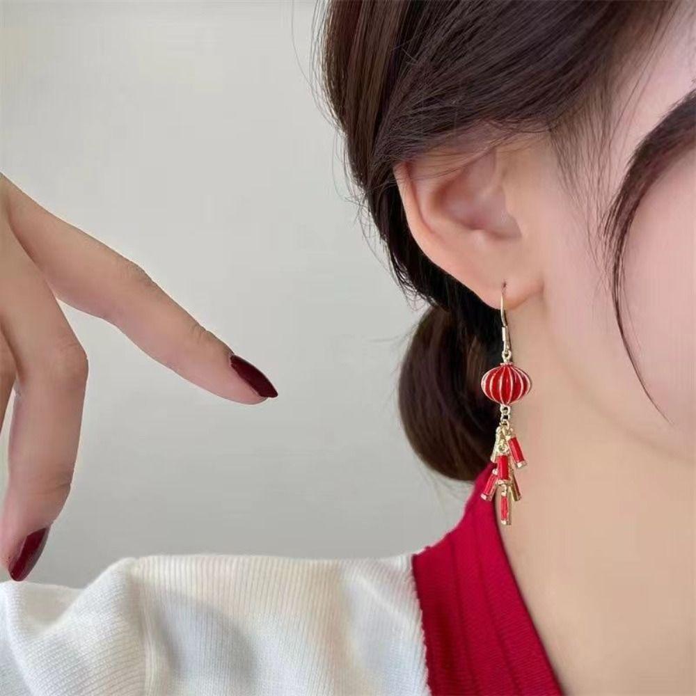 Good Luck New Year Earrings Zinc Zinc Alloy Jewelry Accessories Chinese Style Earrings Earring Pendant