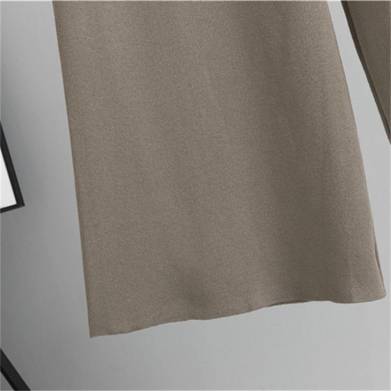 Women's Autumn And Winter Fashion Two Piece Set  High Neck Cape  Knitted Sweater  Wide Leg Pants Temperament Set