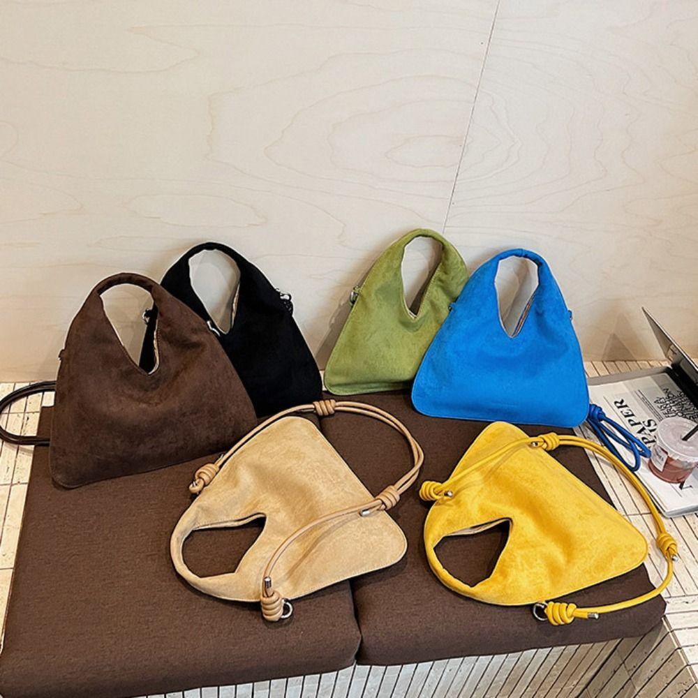 Large Capacity Slouchy Hobo Bags Shoulder Bag Solid Color Tote Bag  Holiday