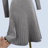 Easiest for Match Western Style Knitted Dress Female Outwear Autumn and Winter Tight Waist Slim Looking Midi Skirt Match with Coat Base Sweater