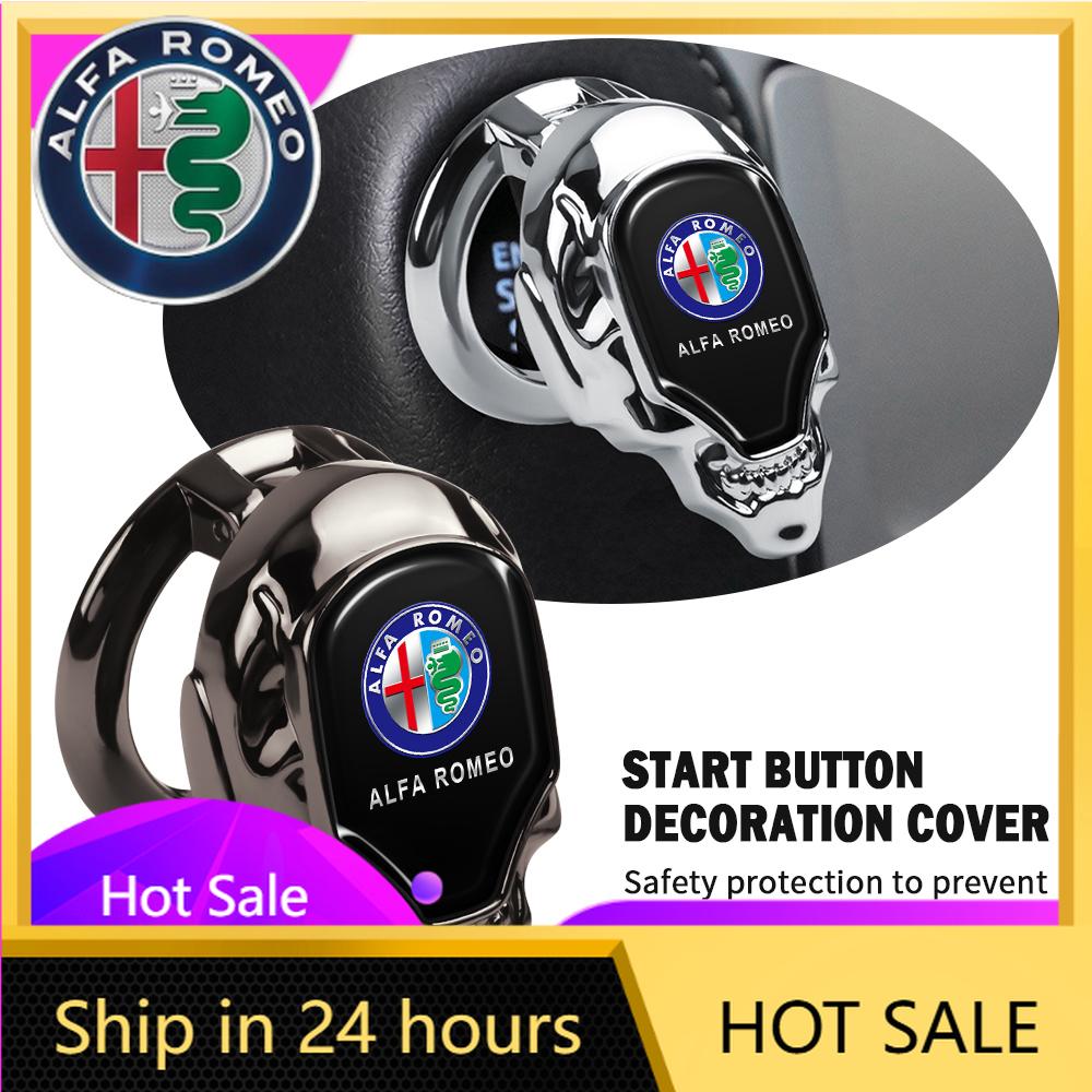 Car Stickers For Alfa Romeo 1PC Car One Button Start Protective Cover Ignition Device Sticker For Alfa Romeo Giulia Stelvio MiTo