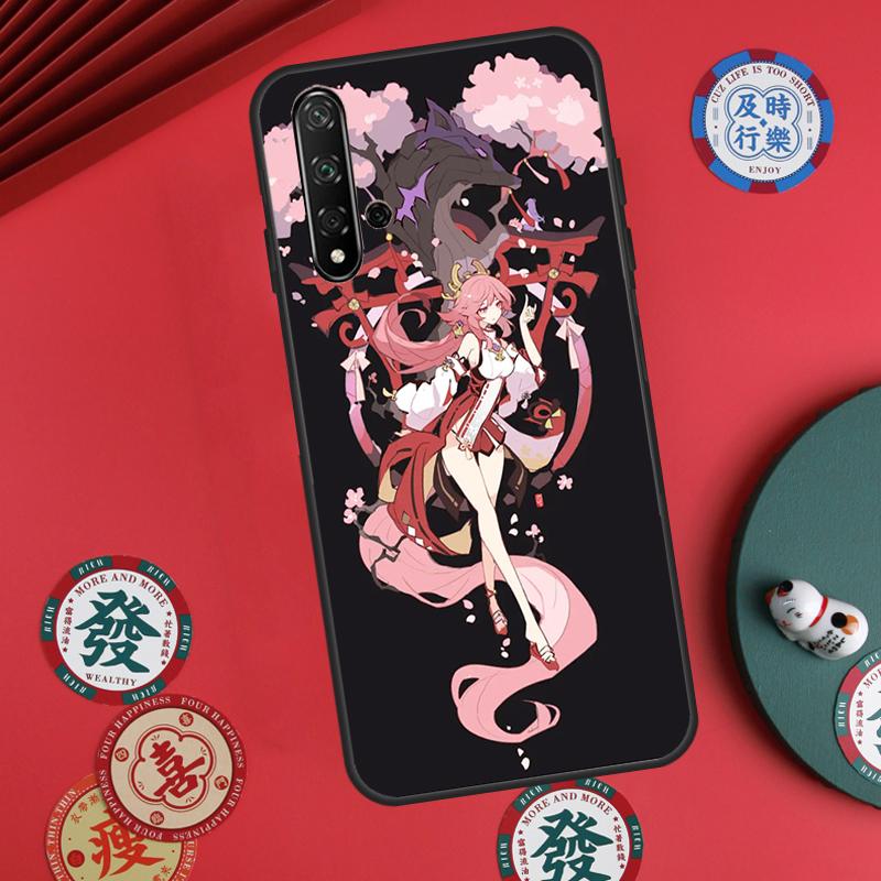 Genshin Impact Yae MIko For Huawei Nova Y73 Y72 Y90 Y70 Y60 Y91 Y61 12s 12i 11i 8i 9 10 SE P40 Lite P60 P30 Pro Case