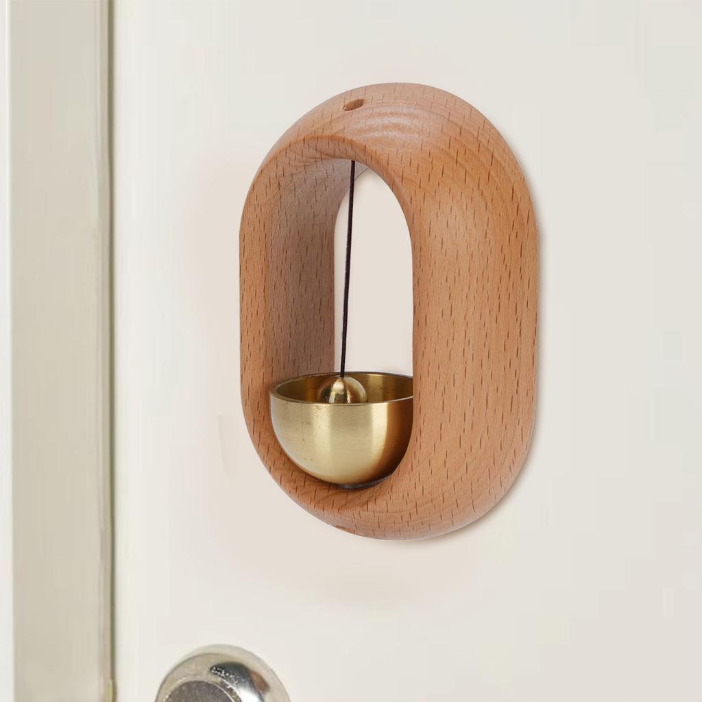Shopkeepers Bell Beechwood and Copper Decorative Wooden Hanging Doorbell for Home Refrigerator Apartment