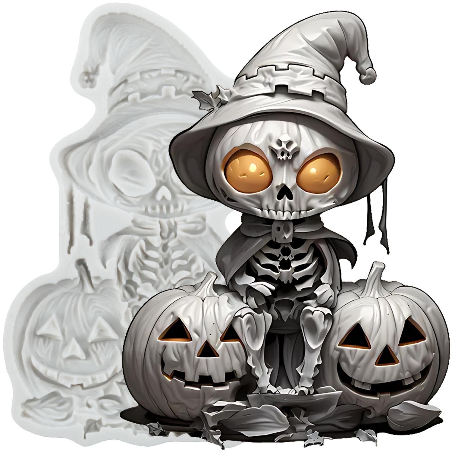 

Хэллоуин Привидение Силиконовые Формы Бог Смерти Тыква Форма для Фондана Украшение для Торта Топпер для Кексов Шоколадные Конфеты Сахарная Мастика Форма для Полимерной Глины серый