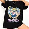 Summer 2026 Sailor Moon Core Trio Love Group Trend 100 Cotton Printed Loose Tshirts for Boys and Girls Parentchild Tops