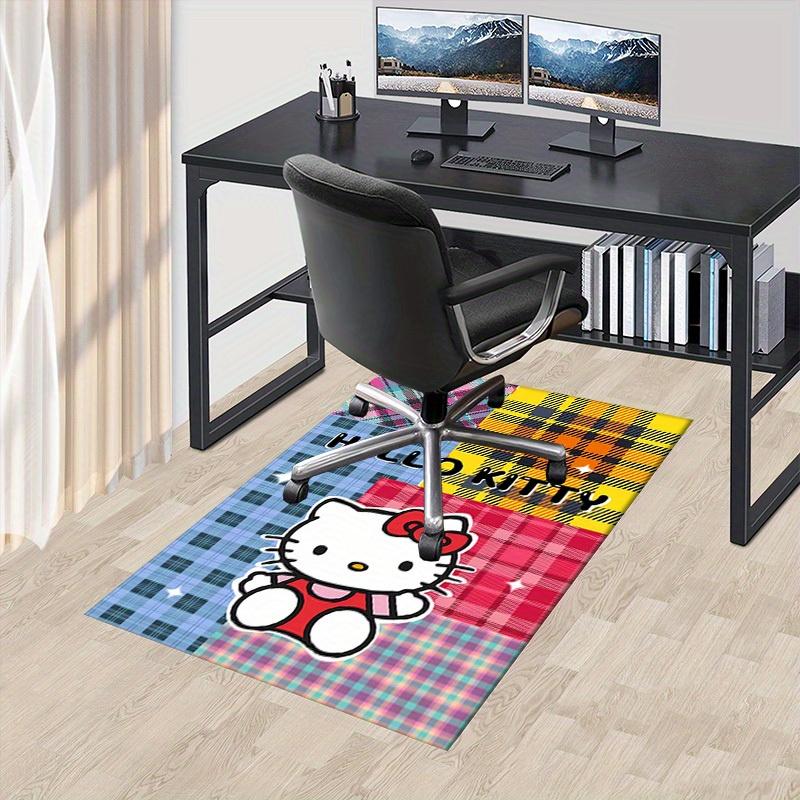 

1pc Hello Kitty Plaid Pattern Office Carpet Under Chair Mat Gift Universal Rug for Room Decorative Floor Covering Non-Slip Area Rugs Home Te 60cm by 90cm